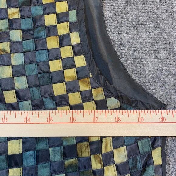 Vintage 80s Effeci Checkerboard Vest Mens Medium Creazioni Black Tie Dye Artsy - Picture 6 of 7